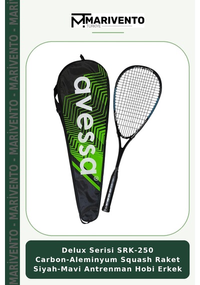 Delux Serisi Srk-250 Carbon-aleminyum Squash Raket Siyah-mavi Antrenman Hobi Erkek Mavi - Siyah