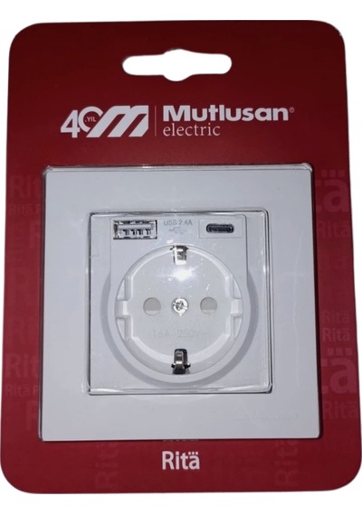 Mutlusan Usb Type C Priz 2.4ah Karavan Usb Priz - Beyaz-1005