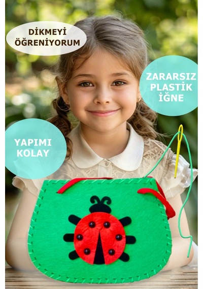 Eğitici Geliştirici Kendin Yap Keçe Çocuk Çantası