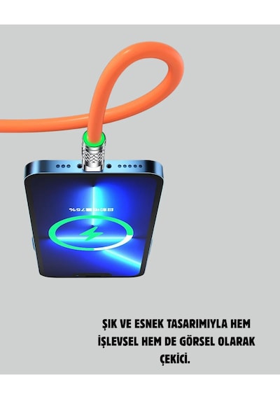 120w Şarj Destekli 3 Ü 1 Arada Çoklu Şarj Kablosu 1.2 Metre 1,2 28224228