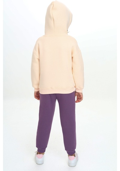 Toontoy Kids Toontoy Kız Çocuk 2'li Takım Baskılı Kapüşonlu Cepli Sweatshirt & Beli Paçası Lastikli Jogger Eşofman Altı - Bant Detaylı & 3 İplik Şardonlu Mor Toontoy Kids Toontoy Kız Çocuk 2'li Takım Baskılı Kapüşonlu Cepli Sweatshirt & Beli Paçası Lastikli Jogger Eşofman Altı - Bant Detaylı & 3 İplik Şardonlu Mor