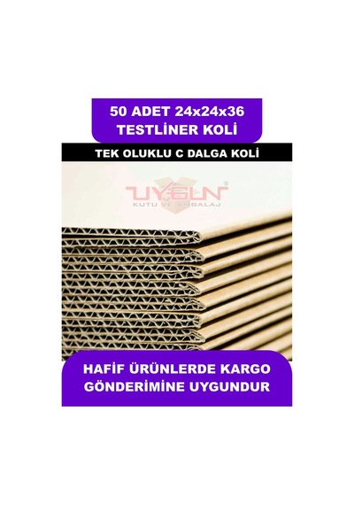 50 Adet 24x24x36 Tek Oluklu Baskısız Boş Koli Kare Koli Çok Amaçlı Koli Tst