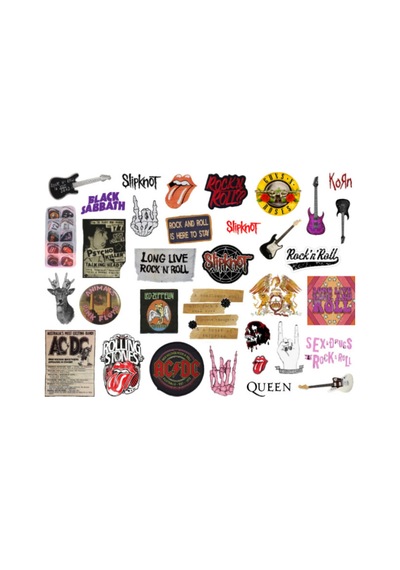 64'lü Punk Rock Pop Vintage Sticker Seti - Etiket Seti Scrapbook Bullet Journal Çok Renkli