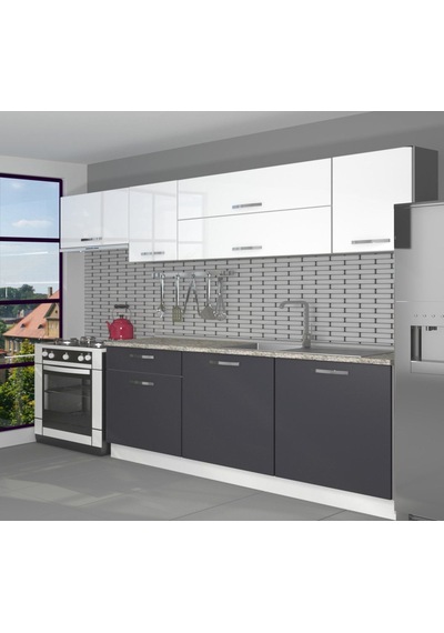 Decoraktiv Ekol 240 Mdf Hazır Mutfak Dolabı - Tezgah Dahil - Antrasit Beyaz Antrasit - Beyaz Decoraktiv Ekol 240 Mdf Hazır Mutfak Dolabı - Tezgah Dahil - Antrasit Beyaz Antrasit - Beyaz