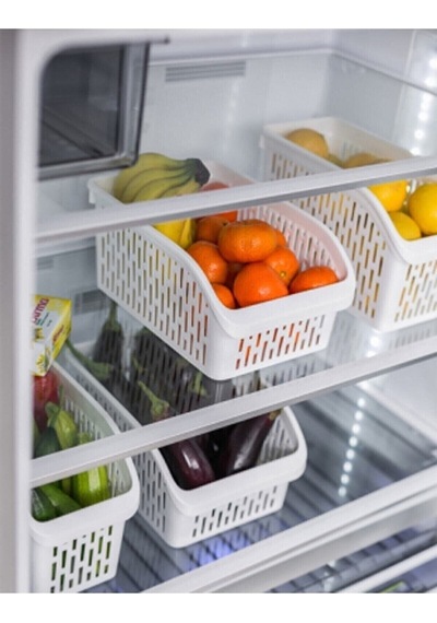 Buzdolabı Dolap Içi Düzenleyici Organizer 3 Adet Beyaz Beyaz