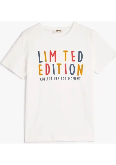 Koton Erkek Çocuk T-shirt Ekru 4skb10041tk 24yy59000113 Y5915 Ekru