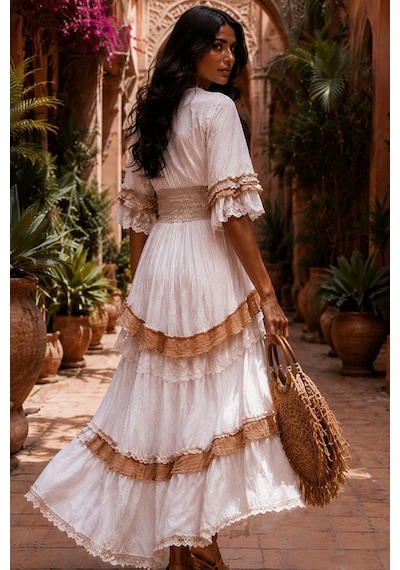 Asprinfashion Kadın İthal Nakış İşlemeli Gipeli Maxi Elbise Bohem Yazlık Uzun Elbise Beyaz Asprinfashion Kadın İthal Nakış İşlemeli Gipeli Maxi Elbise Bohem Yazlık Uzun Elbise Beyaz