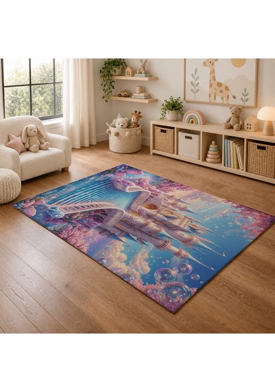 Kartela Halı Büyülü Prenses Macerası Kaymaz Taban Çocuk Oyun Halısı - 200 X 300 Cm Çok Renkli