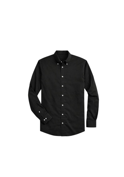 Coupon Erkek Gabardin Gömlek %100 Pamuk / Siyah Siyah