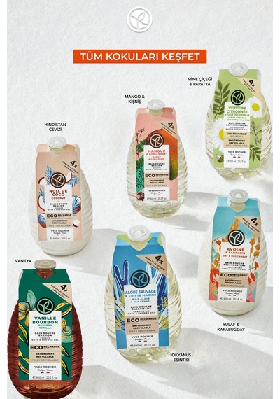 Yves Rocher Eko Refill Yedek Duş Jeli-nemlendirici Canlandırıcı Mango Kişniş-sls,sles İçermez,vegan-600ml Diğer