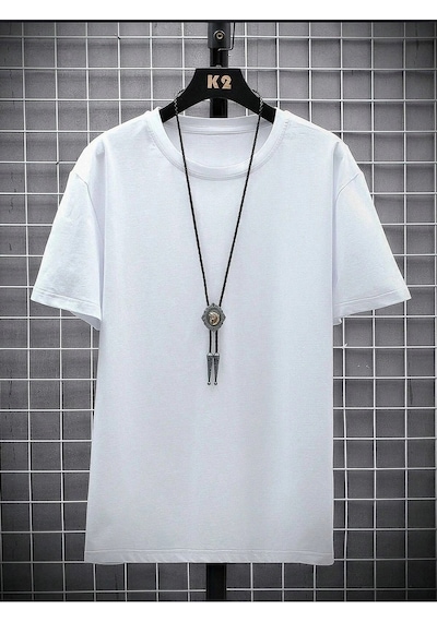 Startmore Düz Renk Oversize Unisex T-shirt Beyaz