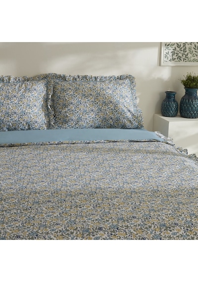 Karaca Home Minay 52 Tel %100 Pamuk Çift Kişilik Nevresim Takımı Mavi MAVI