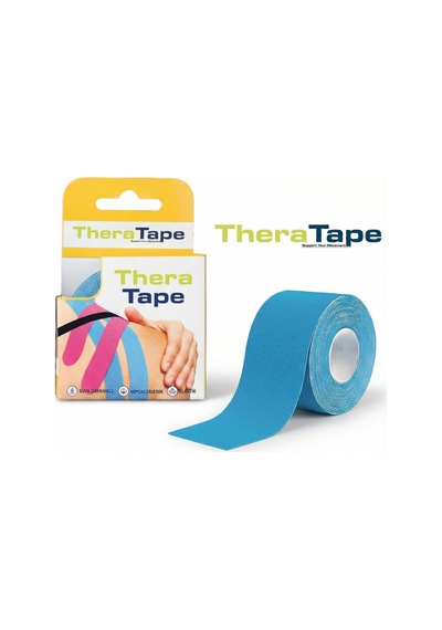 Thera Tape Kinesio Sporcu  Bandı Yüz & Vücut Uyumlu Kinezyo Bant Mavi 5 CM x 5 M