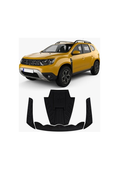 Dacia Duster 2018-2024 Uyumlu Kaput Scoop Ve Dragon Kaput Koruma Seti 4 Parça Abs Mat Siyah