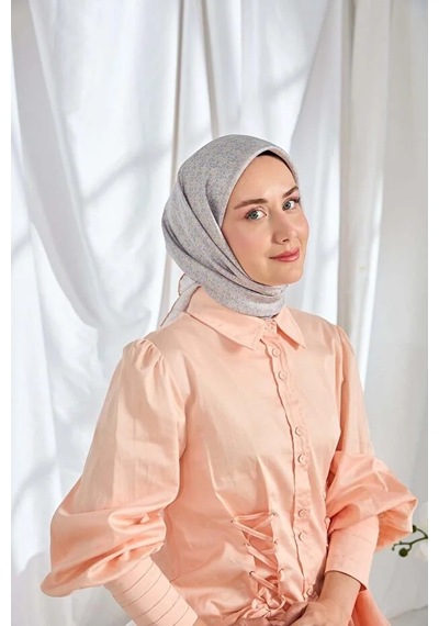 Silk Home %100 Twill İpek Eşarp S540 Somon-gri