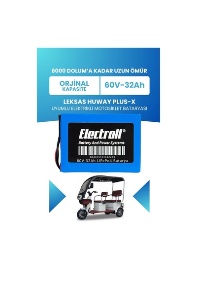 Leksas Huway Plus-x Batarya Standart Kapasite Lifepo4 60v 32ah Elektrikli Motosiklet Bataryası