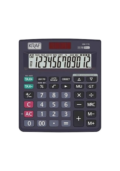 Kraf Hm-115 12 Haneli Tax Masaüstü Hesap Makinesi Çok Renkli