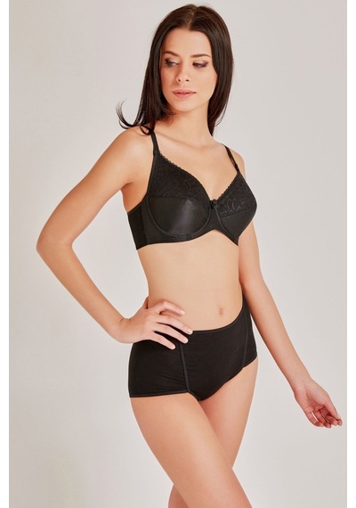 Magic Form Saten Dantel Detaylı Balenli Toparlayıcı Sütyen Siyah - 512789530 Siyah