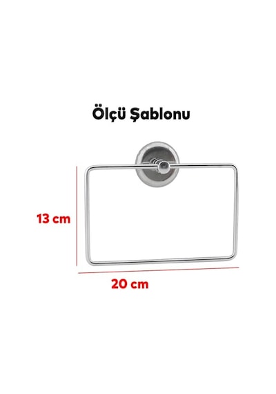 Krom Renk Vidalı Kare Havluluk Lavabo Banyo Mutfak Aparat Standı Bez Havlu Askısı Paslanmaz Metal Genel