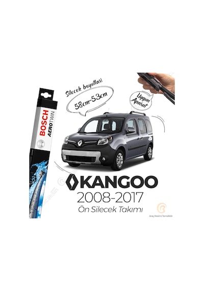 Renault Kangoo Muz Silecek Takımı 2008-2017 Bosch Aerotwin