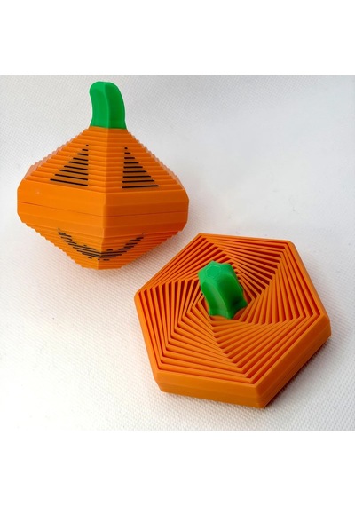 Bezos 3d Baskı Balkabağı Altıgen Fidget Çift Taraflı Cadılar Bayramı Stres Oyuncağı Turuncu Yeşil Mmbz