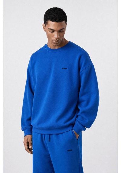 Erkek Respire Basic Oversize Sweatshirt Saks Saks Mavi