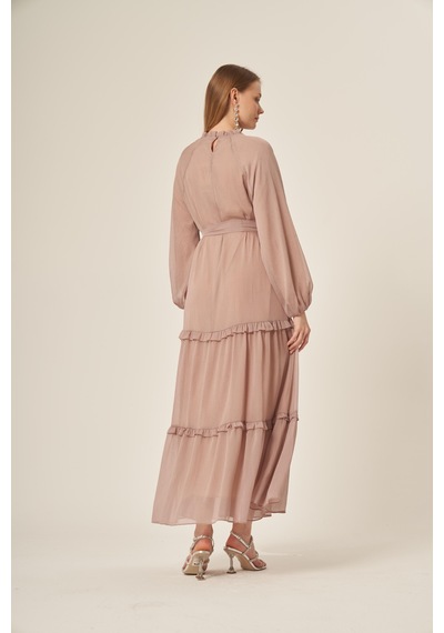 Ftz Women Kadın Simli Elbise Beige 31144 Beige