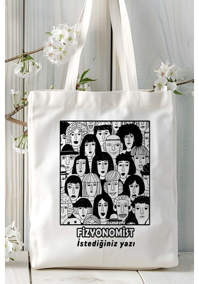 Art Hediye Fizyonomist Baskılı Bez Omuz Çantası Kişiye Özel Model 4 Çok Renkli