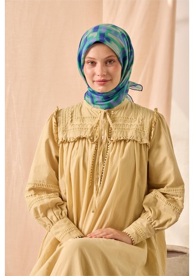 Silk Home Soft Eşarp 73096-22 Yeşil, Lila, Mor, Gri
