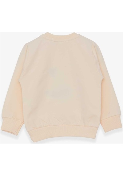 Breeze Kız Çocuk Sweatshirt Nakışlı Pullu 1-4 Yaş, Krem (553857958) Çok Renkli
