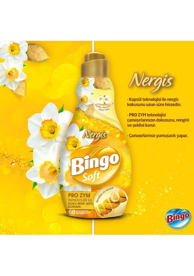 Soft Konsantre Çamaşır Yumuşatıcısı Nergis 4 x 1440 ML
