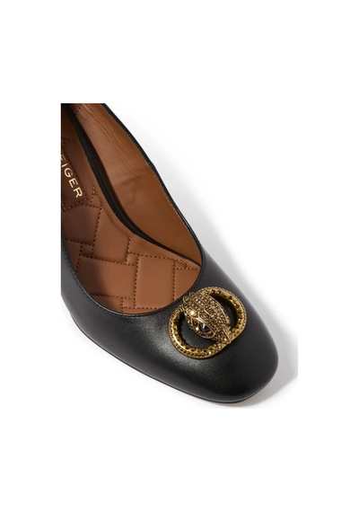 Kurt Geiger Chelsea Round Toe 85 Deri Lüks Tasarım Kadın Stiletto Topuklu Ayakkabı Siyah 40,5