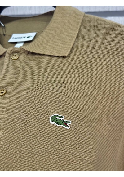 Lacoste Klasik Erkek Triko Örme Yazlık İnce Polo T-shirt Ekru