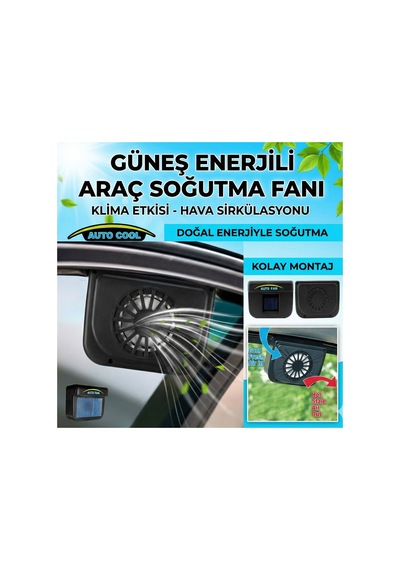 Yazlık Kullanım Ferah Sürüş Buğu Önleyici Auto Cool Güneş Enerjisiyle Çalışan Araç İçi Soğutucu