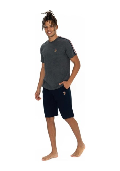 U.s. Polo Assn. Erkek Yuvarlak Yaka Pijama Şort Takım Antrasit 2xl