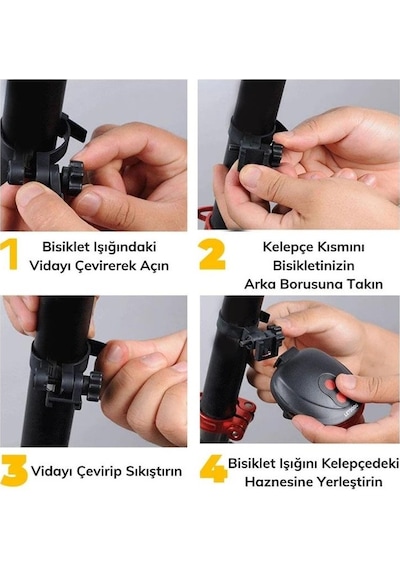 Arka Stop Lazer 5 Led Li - 3 Fonksiyonlu Pil Dahil Jy-1l Siyah - Kırmızı