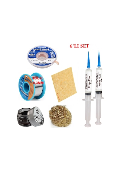 Mechanic Lehim Teli 0,3mm 40gr Havya Uc Temizleyici Rslasm Flux Ve Cp-3015 Lehim Emme Teli Seti3 St01