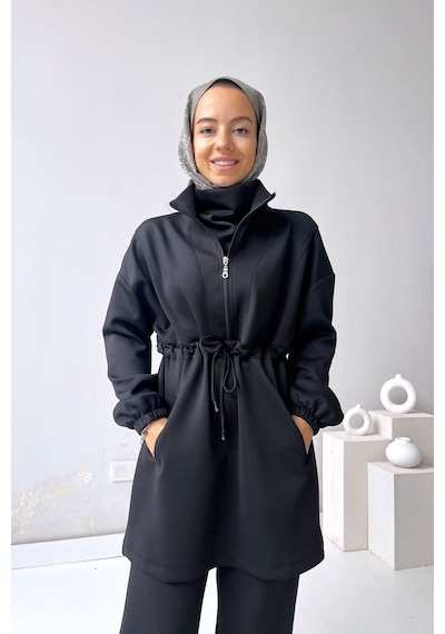 Kahijab Tasarım Yaka Scuba Takım - Siyah