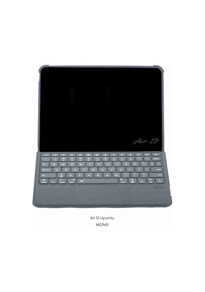 Apple Uyumlu iPad  Air 13 M2/m3 Ledli 360 Manyetik Standlı Touchpadli Katanya Klavyeli Tablet Kılıfı Klavyeli Kılıf