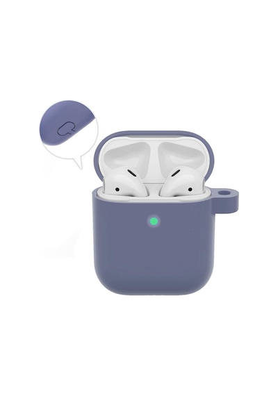 Wozlo Apple Uyumlu AirPods 1. Ve 2. Nesil Koruyucu Silikon Kılıf - Silikon Koruma Kılıfı - Lila