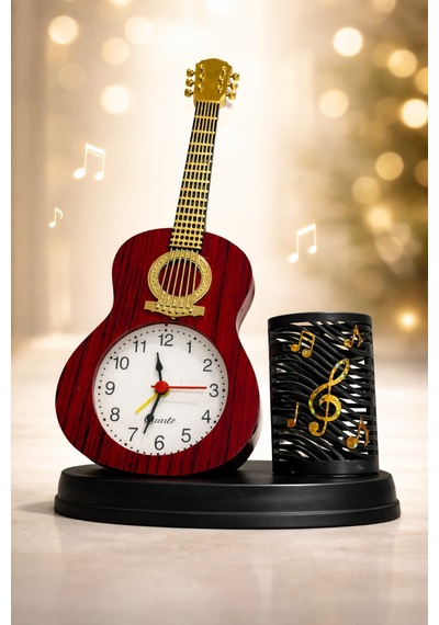 Gitarlı Kalemtıraşlı Çalar Saat Kırmızı - 861201739 Kırmızı