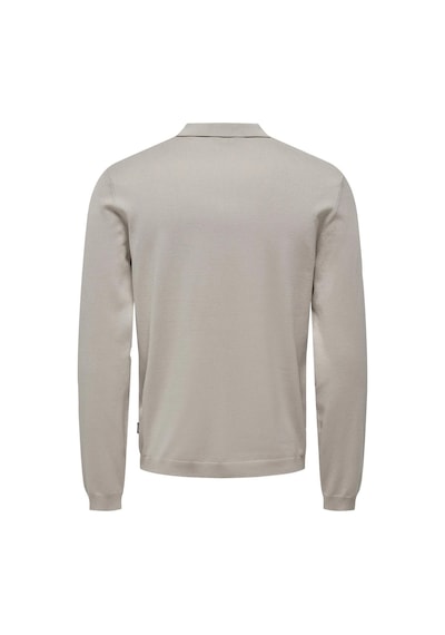 Jack & Jones Only & Sons Erkek Polo Yaka Uzun Kollu Bej Triko T-shirt - 22021184