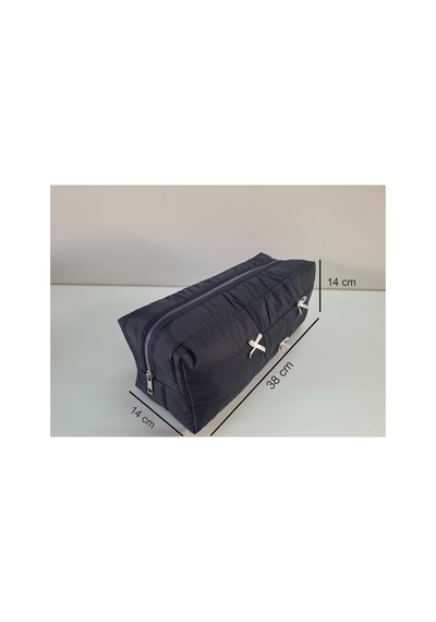 Dreamy Navy Kapitone Fiyonklu Tüm Saç Şekillendiricilerine Uygun Organizer Çanta Tb043