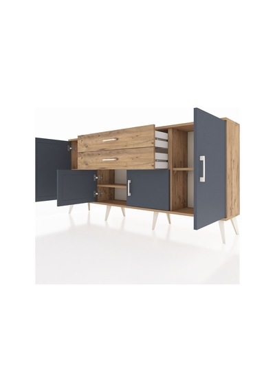 Arges Konsol 3 Raflı 2 Çekmeceli 4 Kapaklı 176x30x83 Çam-antrasit/çam Antrasit/çam Arges Konsol 3 Raflı 2 Çekmeceli 4 Kapaklı 176x30x83 Çam-antrasit/çam Antrasit/çam