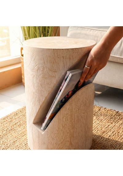 Arco El Yapımı Mungur Sehpa 45x30 Cm Beyaz