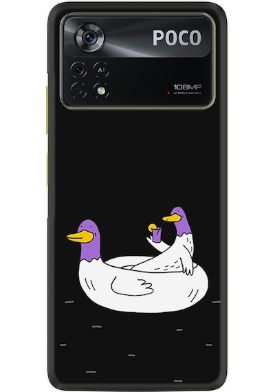 Xiaomi Poco X4 Pro 5G Kılıf Silikon Desen Keyifli Ördekler 1725