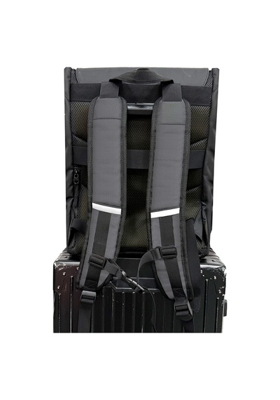 Lenyes Lb566 Dreamer Backpack Serisi Su Geçirmez Deri Tasarımlı Omuz Askılı Sırt Çantası Gri Gri