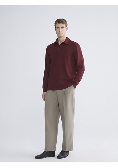 Lcwaıkıkı Classic Bordo Polo Yaka Uzun Kollu Erkek Tişört