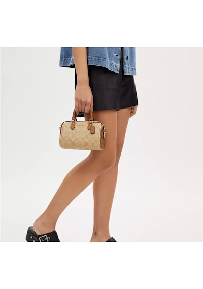 Coach Mini Rowan Crossbody Kadın Çanta Krem - Taba