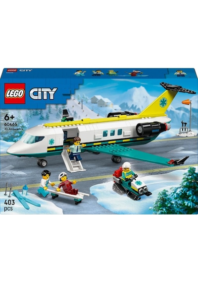 LEGO® City Acil Hava Ambulans Uçağı 60465 - 6 Yaş ve Üzeri Çocuklar için Kar Motosikleti İçeren Yaratıcı Oyuncak Yapım Seti (403 Parça)